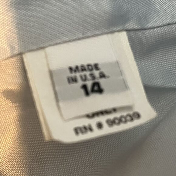 BICCI Florine Wachter Blue Wool Mink Collar  Skirt Suit Womens Size 14 ALTERED - Picture 11 of 16